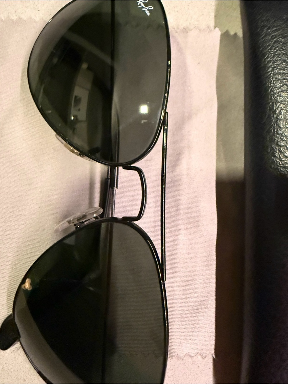 Ray Ban 58mm Black Aviator Sunglasses - Picture 2 of 3